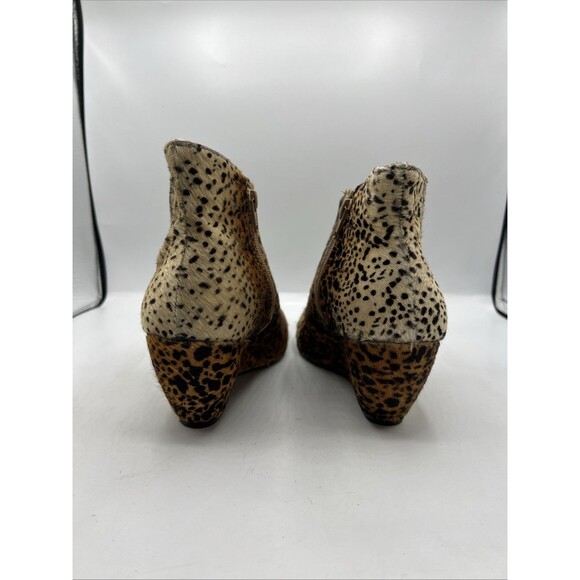 Matisse Nugent Wedge Bootie Cow Hair in Leopard Leather real fur Size 9.5 - Picture 4 of 16